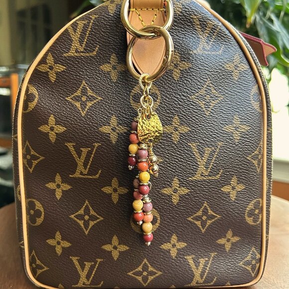 Beaded Bag Charm Gold Tone - Picture 7 of 8